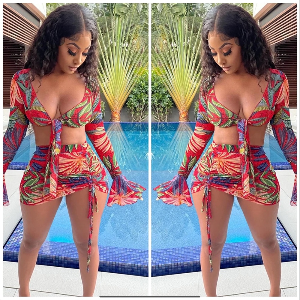 Multicolored Skirt Set